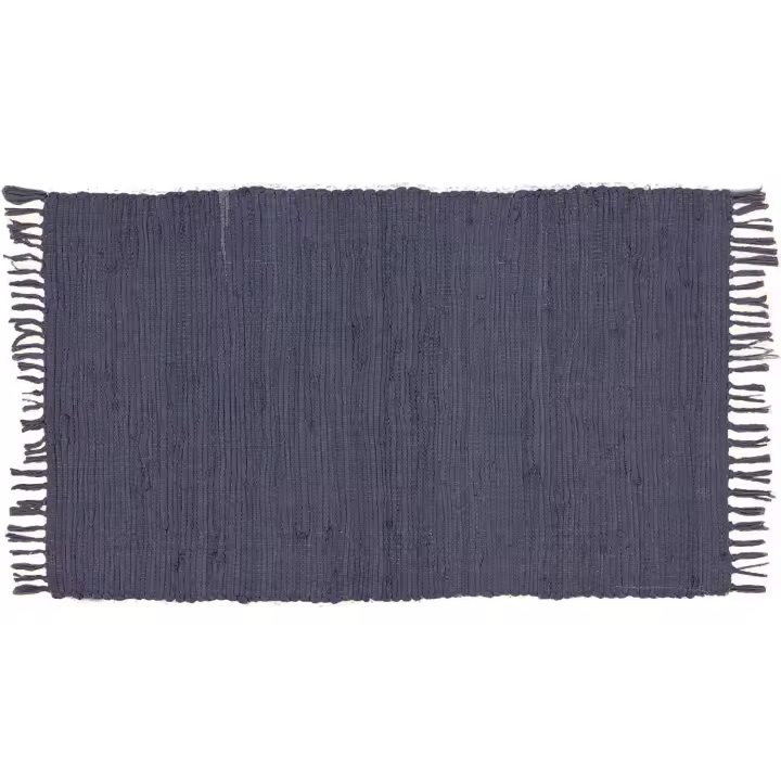 Alfombra Jarapa Azul Oscuro, Estilo Hindu, Alfombra 100% Algodon, Alfombra de Colores con Flecos, Medida 60x40 [7351102-6] - 1