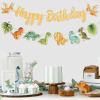 Guirnalda De Feliz Cumpleaños Con Dinosaurios Decoración De Fiesta Infantil Con Globos Roar Dino Y Animales Del Árbol De Safari Tamaño 1er Cumpleaños - details 10