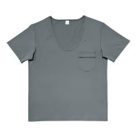 Camiseta De Verano Para Hombre Estilo Slim Fit Cuello U Color Sólido Casual Versátil Camisa Henry Manga Corta Moda 2025 - details 14