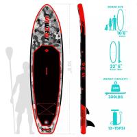 Tabla de paddle surf FunWater 335 * 84 * 15 cm Gris Máx 165KG Hinchable de Remo Inflable de pie，con Todos los Accesorios Sup Adecuado ,Accesorio de Remo Ajustable, Bomba, Mochila de Viaje, Correa de Seguridad, Funda Impermeable para teléfono móvil - details 1