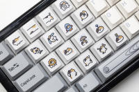 Keycap De Gato Calico Lindo Para Teclado Mecánico De Juego Con Estilo Meme Color Naranja Blanco Negro Subido Por Dye Compatible Con Stems MX - details 19