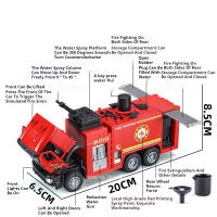 Camión De Escala 1/32 Con Escalera Y Tanque De Agua Juguete De Incendio Con Sonido Y Luz Puerta Abre Vehículo Regalo De Cumpleaños Para Niños Material Aleación Diseño Realista - details 4