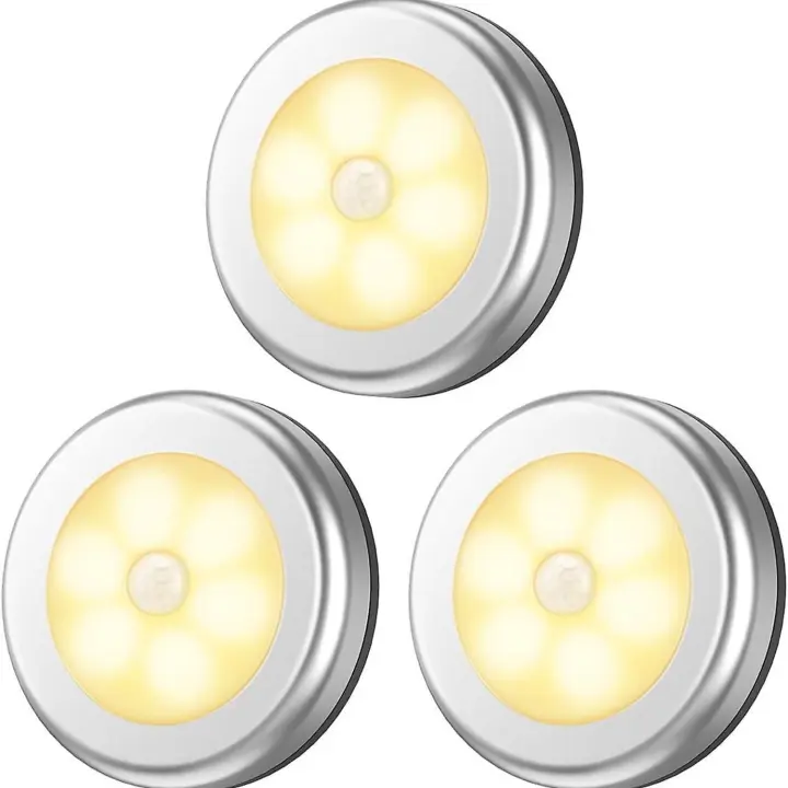 Luz LED nocturna con detector de movimiento, 3 unidades, funciona con pilas - 1