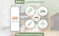 Cama Infantil Casa EN EL Árbol with Escalera 90x200 cm, Cama Elevada Infantil-2x Marco de Listas-Natural & Blanco - details 5