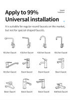 Cabezal De Rociador Universal De Metal 1080° Con Adaptador 22/24mm Para Fregadero Extensor De Grifo Aerador Burbuja Boquilla Noya Para Cocina Y Baño - details 2