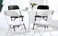 T-Lovendo Pack de 4 Sillas Plegables de Plástico para Comedor, Patio, Cocina, Camping y Más - details 0