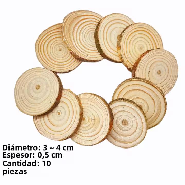 Círculos De Madera De Pino Natural No Terminados 3-12cm Para Manualidades DIY Bodas Y Decoración Del Hogar Discos Con Corteza - 1