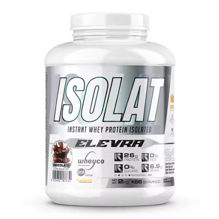 ELEVRA - Pro Isolate Protein 2Kg / Nuestra fórmula de aislado de proteína de suero de primera calidad WHEYCO® es proteína pura de alto valor biológico y contiene un perfil completo de aminoácidos con BCAA que te ayudará a aumentar tu masa muscular - 1