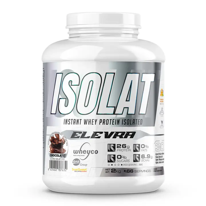ELEVRA - Pro Isolate Protein 2Kg / Nuestra fórmula de aislado de proteína de suero de primera calidad WHEYCO® es proteína pura de alto valor biológico y contiene un perfil completo de aminoácidos con BCAA que te ayudará a aumentar tu masa muscular - 1