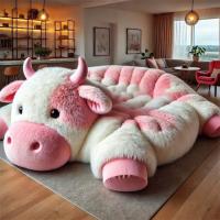 Cojín De Silla De Peluche De Forma De Vaca Para Mascotas Gatos Y Perros Almohadas De Decoración Para Habitación Suministros Para Mascotas Cómodo Y Transpirable - details 13