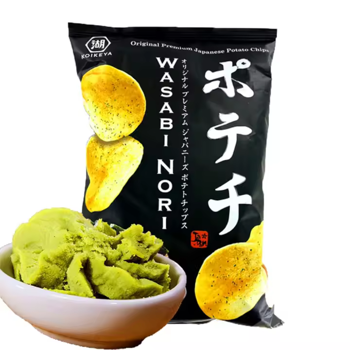Patatas Japonés Sabor a Teriyaki, Wasabi y Picantes Snacs de maízs sabor picante - Deliciosas y Crujientes Patatas Chips - 1