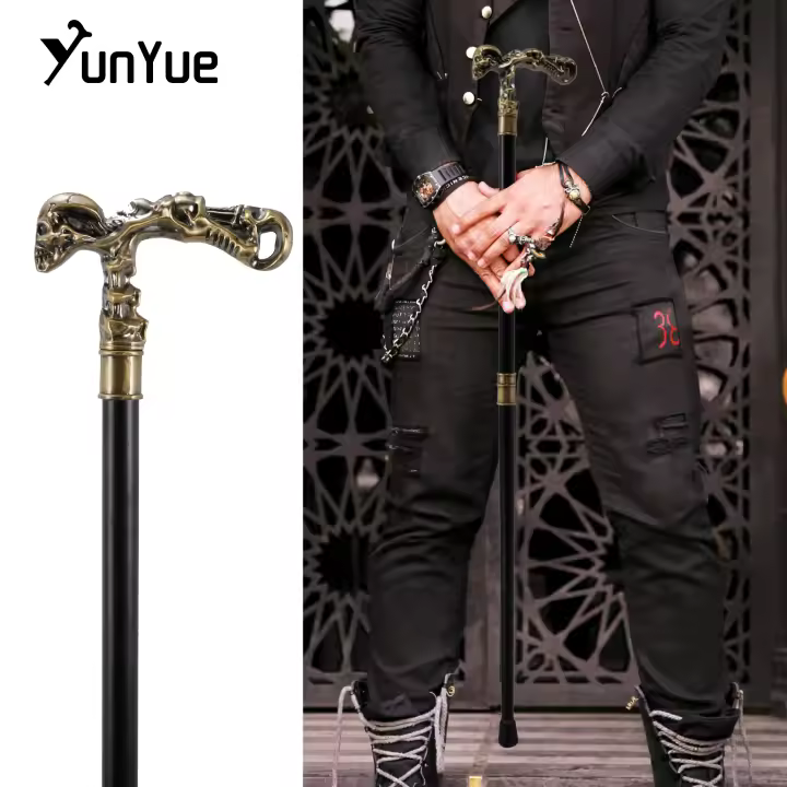 Bastón De Caminar Estilo Steampunk Con Cabeza De Momia De Cobre Decorativo Y Vintage Para Fiesta Y Cosplay 93 Cm - 1