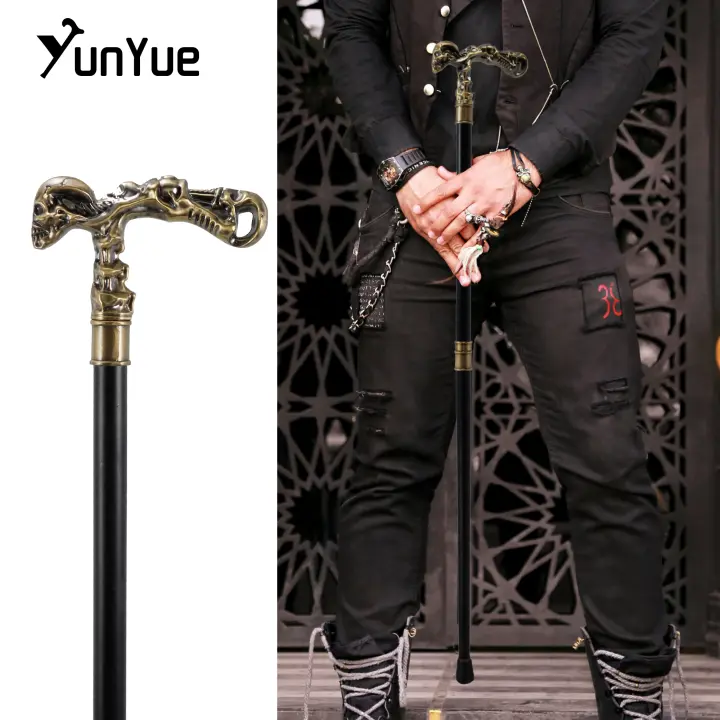 Bastón De Caminar Estilo Steampunk Con Cabeza De Momia De Cobre Decorativo Y Vintage Para Fiesta Y Cosplay 93cm - 1