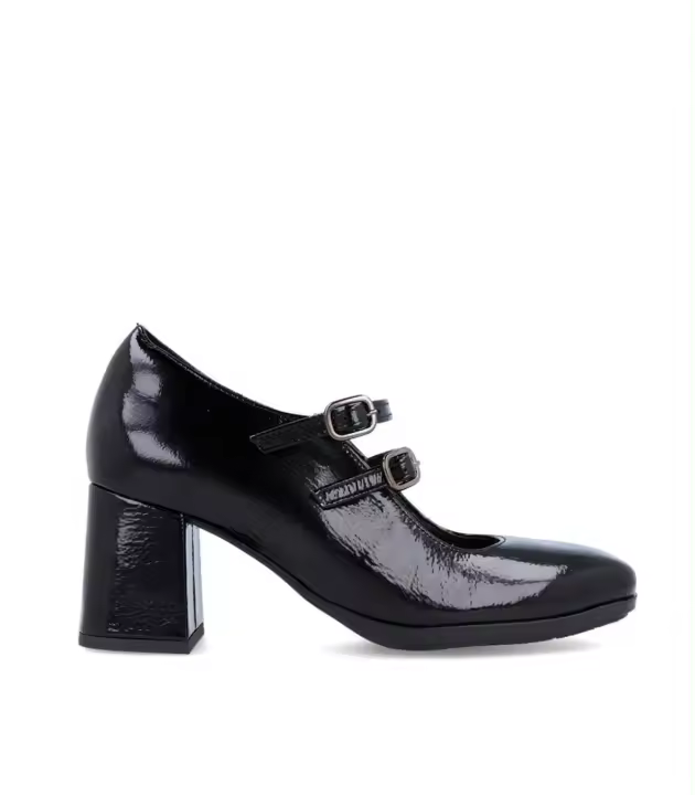 MERCEDITAS DE TACÓN EN PIEL CHAROL NEGRO DESIREE DAMI16 - 1