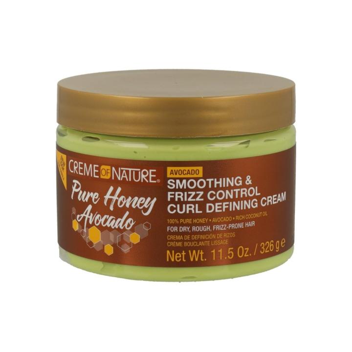 Creme Of Nature Pure Honey Avocado Curl Defining Cream 326g, larga (con Modo De Uso) Esta Crema Rica Y Emoliente Combina Ingredientes Naturales Como Aguacate Miel Pura Aceite De Coco Y Manteca De Karité. Está Diseñada Para Hidratar En Profundidad Y Defini