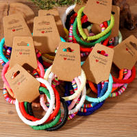 Juego De 4 Pulseras Hechas a Mano Coloridas Bohemio Para Mujer Pulsera De Arcilla De Colores Mixtos Joyería Bohemia - details 0