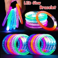 Nuevo 10/20 Pcs Pulseras LED De Luz Neón Brillantes En La Oscuridad Para Niños Y Adultos Suministros De Fiesta Luminosas Para Adultos Y Niños - details 0