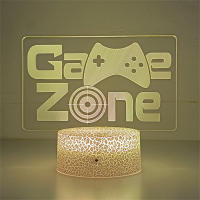 Lámpara Nocturna LED 3D Para Juego Y Dormitorio Decoración De Habitación Con Logo De GameZone Regalo De Cumpleaños Para Niños Luz Sensorial Para Mesa De Juego - details 2