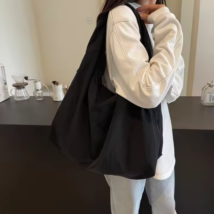 Bolso De Hombro Para Mujer Capacidad Grande Multigénero Bolsa De Compras Y Trabajo Versátil Con Múltiples Bolsillos Estilo Casual - 1