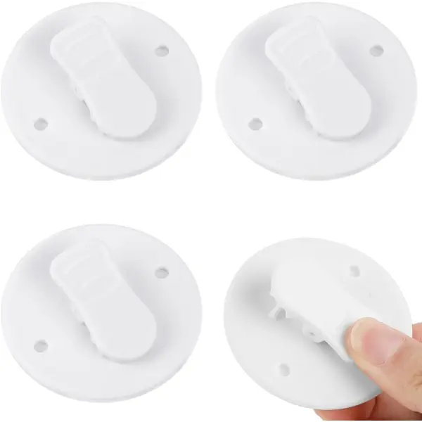 clips para cortina de ducha, transparentes, autoadhesivos, resistentes al viento y a las salpicaduras. - 1
