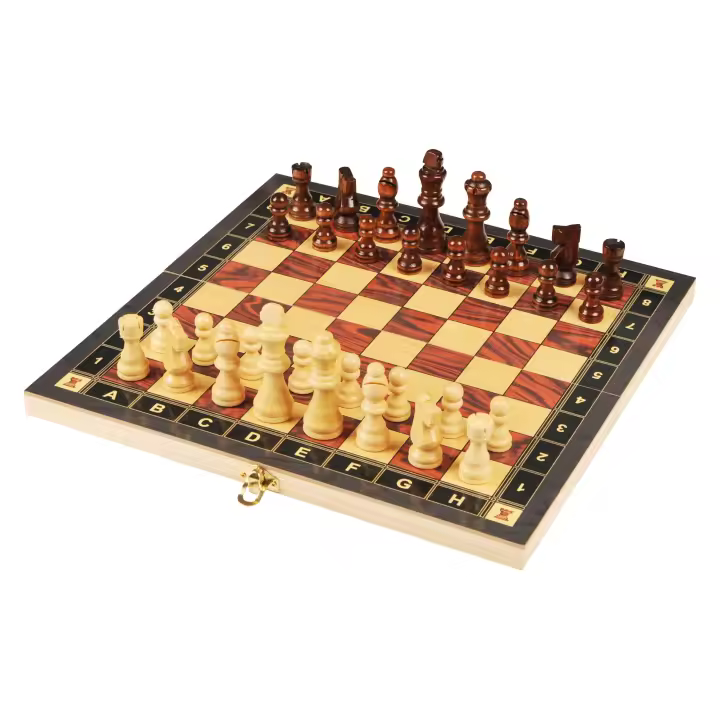 rparty Ajedrez de Madera 3 en 1 Plegable, Magnético,Tablero de Ajedrez 30X30 cm para horas de divercion - 1
