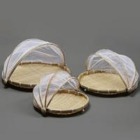 Cesta De Alimentos De Bambú Para Picnic Cubierta Malla Antipolvo Almacenamiento Ecológico Para Verduras Frutas Pan - details 1
