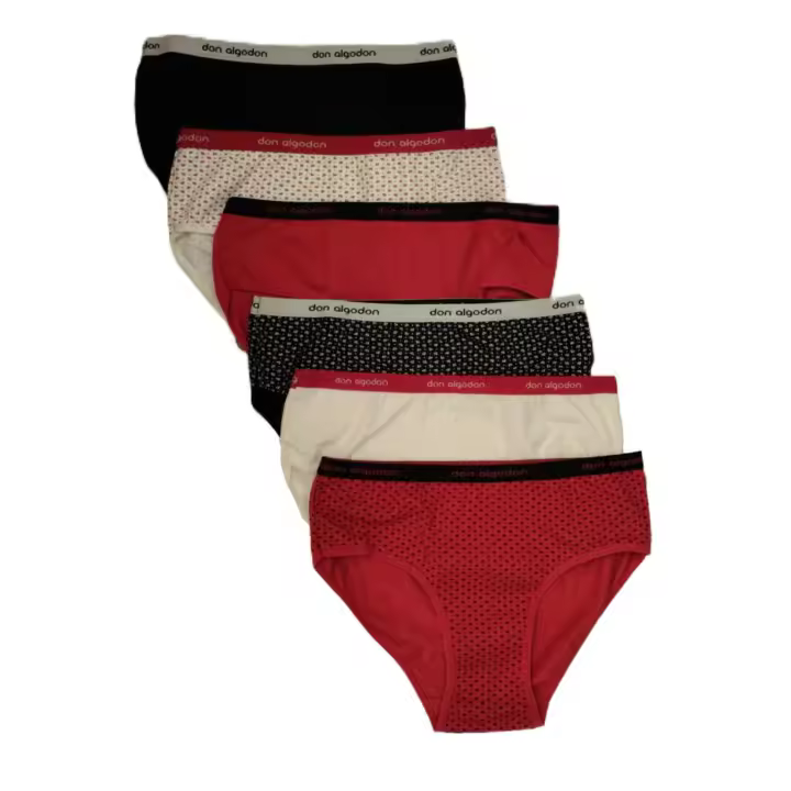 Don algodon - Pack de 6 Bragas de mujer. Ropa interior de mujer. 1378 - 1