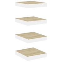 vidaXL Estante flotante de pared 4 uds MDF 23x23,5x3,8cm Blanco brillante, negro brillante, gris brillante Mueble Almacenaje Estantería para Oficina, Estudio, Dormitorio Estantería/Librería/ mueble de Almacenamiento - details 3