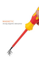 Juego De Destornilladores Multifuncional Aislado 10 En 1 De Alta Dureza Para Electricistas Con Mango Y Imán Forma Cruzada Hexagonal - details 3