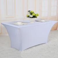 Mantel Rectangular De Poliéster 100% Algodón Impermeable Y Lavable Blanco/ Negro Alta Elasticidad Para Bodas Fiestas Masajes Hotelería Cumpleaños - details 1
