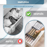 Set de 3 piezas Organizador Armario Ropa- [36X25X20]cm- con 5 Compartimentos para Ahorrar Espacio- Cajas Organizadoras para Pantalones, Camisetas, Toallas- Caja Organizadora Ropa con Separadores Flexible - details 4