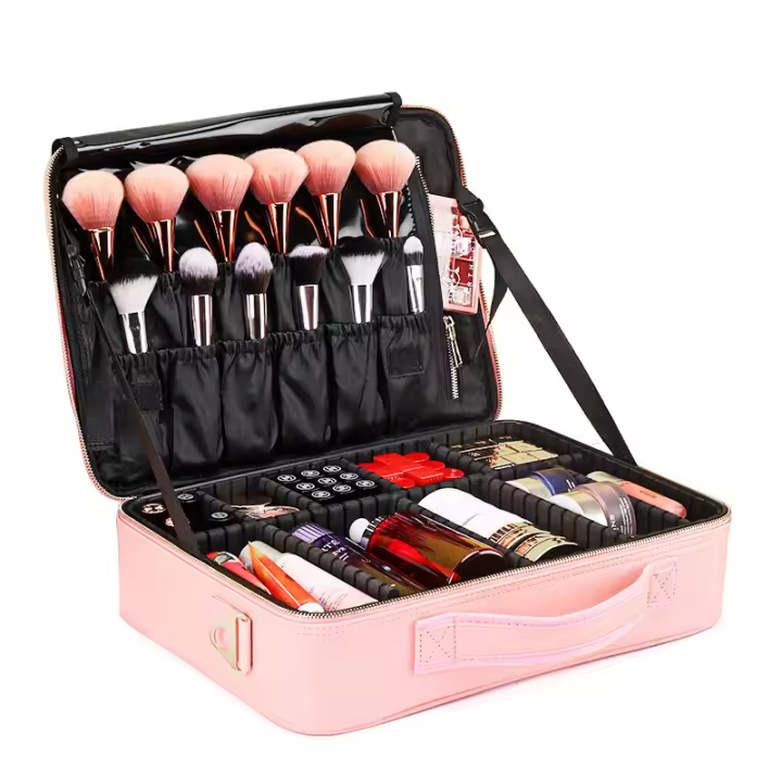 Nueva Bolsa de Maquillaje para Mujer de Cuero PU Impermeable de Gran Capacidad por Alene - 1