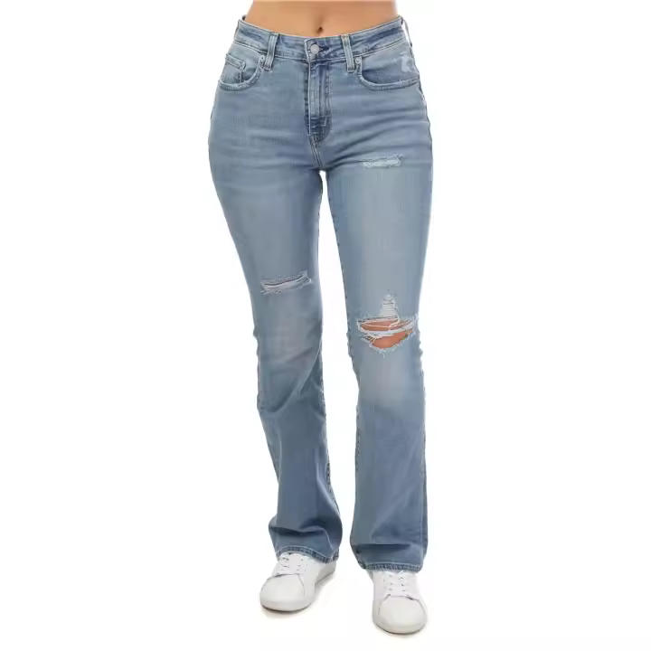 Levi's 725 High Rise Bootcut Jeans - Pantalones vaqueros Levis para mujer de tiro alto con rotos y desgarros - Stellar Stretch - 1