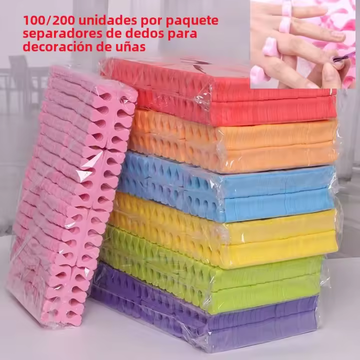 100/200pcs Separadores De Dedos Para Uñas Kit De Belleza Para Manicura Y Pedicura Espuma Suave Herramientas De Polvo UV Gel - 1