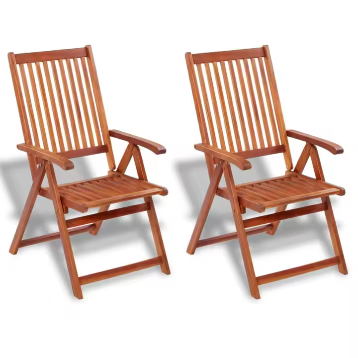 vidaXL Sillas de jardín plegables madera macizo de acacia Set de 2/3/4/6/8 - 1