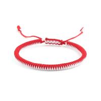 Pulsera Tíbetana Budista De Suerte Para Parejas Hecha a Mano Con Cordón Rojo Y Blanco Nudo De King Kong Pulsera De Hombre Y Mujer Ajustable De 16-24cm - details 0