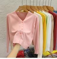 Nueva Chaqueta De Punto Negra Estilo Coreano Con Cuello En V Manga Larga Casual Para Mujer Otoño 2026 Top Sólido Cierre Único - details 11