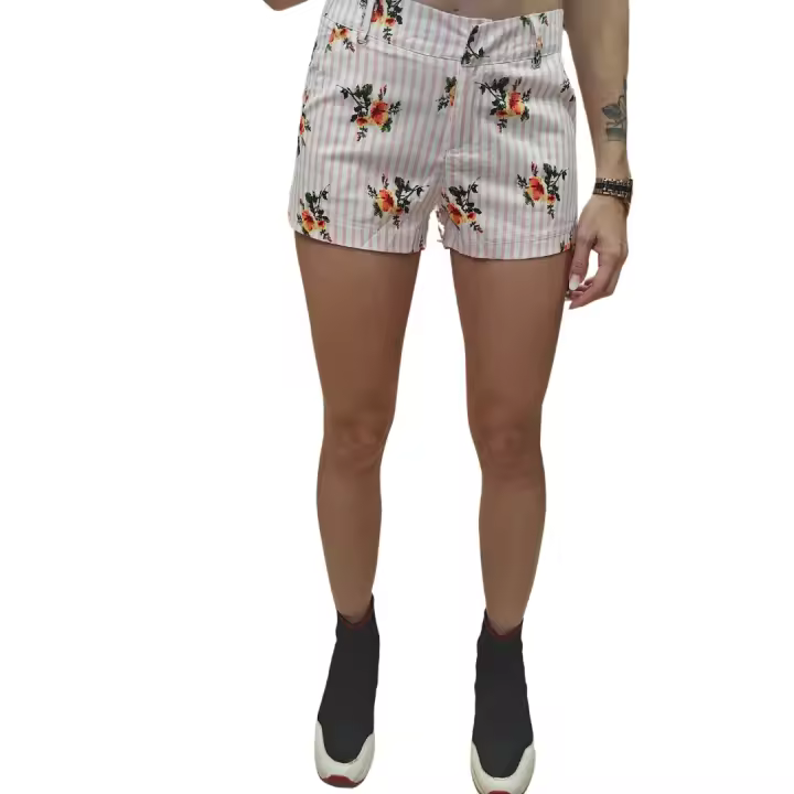 Pantalón Corto Cómodo de Algodón y Elastano - Diseño Floral - 1