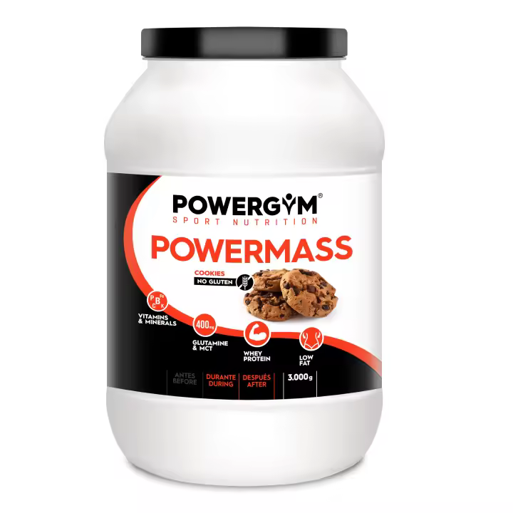 POWERGYM  Powermass COOKIES 3Kg. (Carbohidratos y proteinas) Suplemento y nutrición deportiva - 1