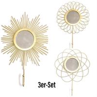 Percha / Gancho decorativo en dorado con espejo. Pack de 3 Piezas. The Home Deco Factory - details 0