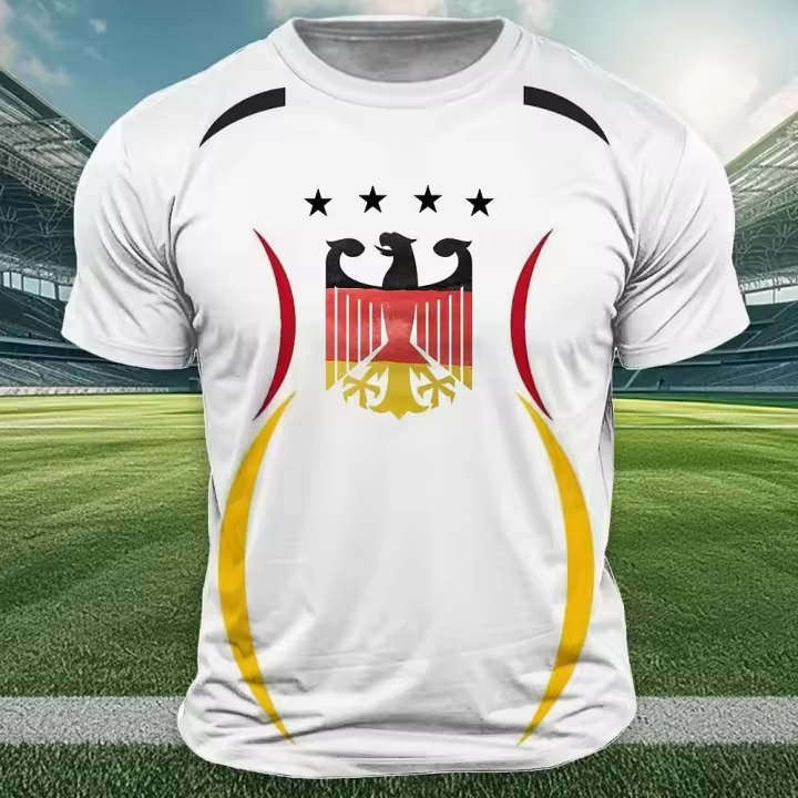 Camiseta De Hombre Con Estampado De La Bandera Nacional Alemana Para Deportes Al Aire Libre Estilo Casual Cuello Redondo Manga Corta Verano Tees - 1