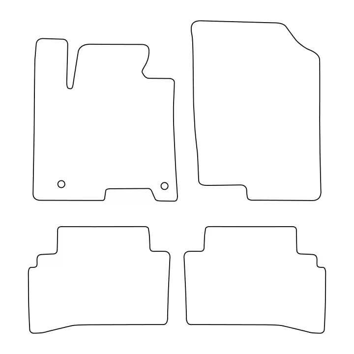 Juego de alfombrillas de terciopelo para Hyundai Tucson IV 2020- - acabado en rojo - 1