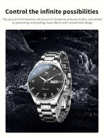 Reloj Mecánico OLEVS 9955 Original Acero Inoxidable Resistente Al Agua Luminoso Calendario De Negocios Lujo Reloj De Muñeca Automático - details 2