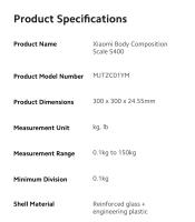 Xiaomi Escala De Peso Corporal S400 Bluetooth 5.0 Composición Corporal Con Monitorización De Ritmo Cardíaco Pantalla LED Oculta Capacidad De 150KG BMR Test - details 21