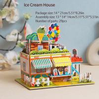 Puzzles De Papel 3D Exquisitos Para Niños Juguetes Hechos a Mano DIY Heladería Hotel Francés Supermercado Juguete Educativo Para Edad Infantil - details 3