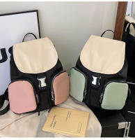 Mochila pequeña y sencilla de ocio para mujer, estilo nuevo de verano, mochila de color contrastante a la moda para estudiantes universitarios, bolso de viaje de ocio. - details 3
