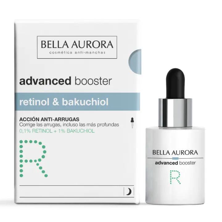 Bella Aurora Advanced booster Retinol & Bakuchiol 30ml 0.1% RETINOL + 1% BAKUCHIOL. Accion anti-arrugas. Corrige las arrugas, incluso las mas profundas - 1