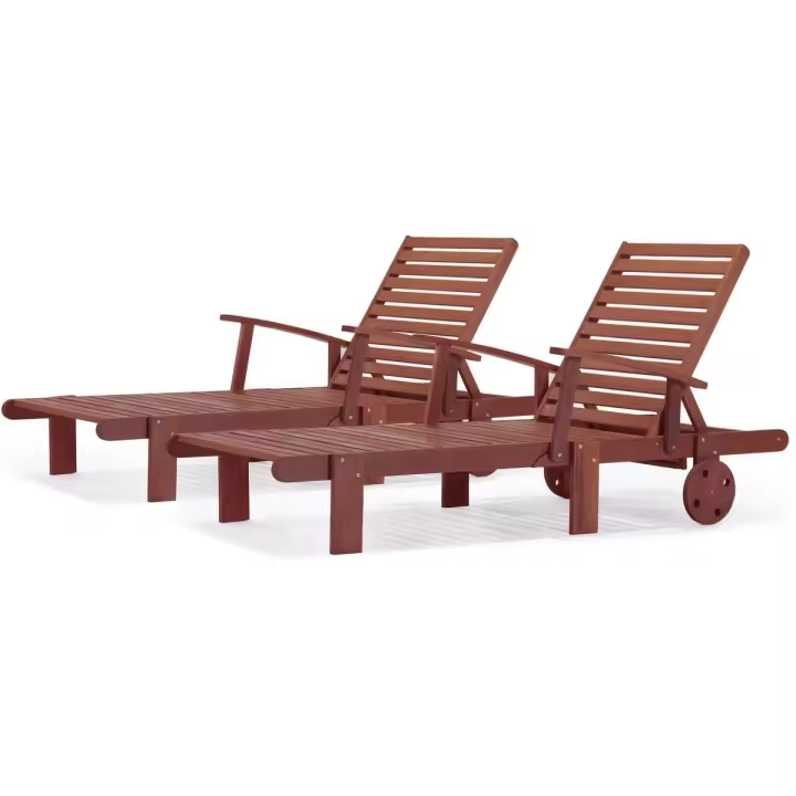 Juego de tumbonas pleglables - en madera exótica Tokyo -  Mahogany- Marrón caoba - 1