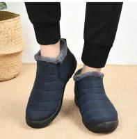 Botas De Invierno Impermeables Para Hombres Nuevas 2025 Plush Negro Botas De Nieve De Tobillo Calientes Para Parejas Con Pluma Y Suela De TPU - details 15