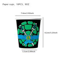 Juego De Utensilios De Fiesta Desechables Temática De Tortuga Ninja Verde Para Niños Cumpleaños Paper Material Sin Químicos Peligrosos - details 4